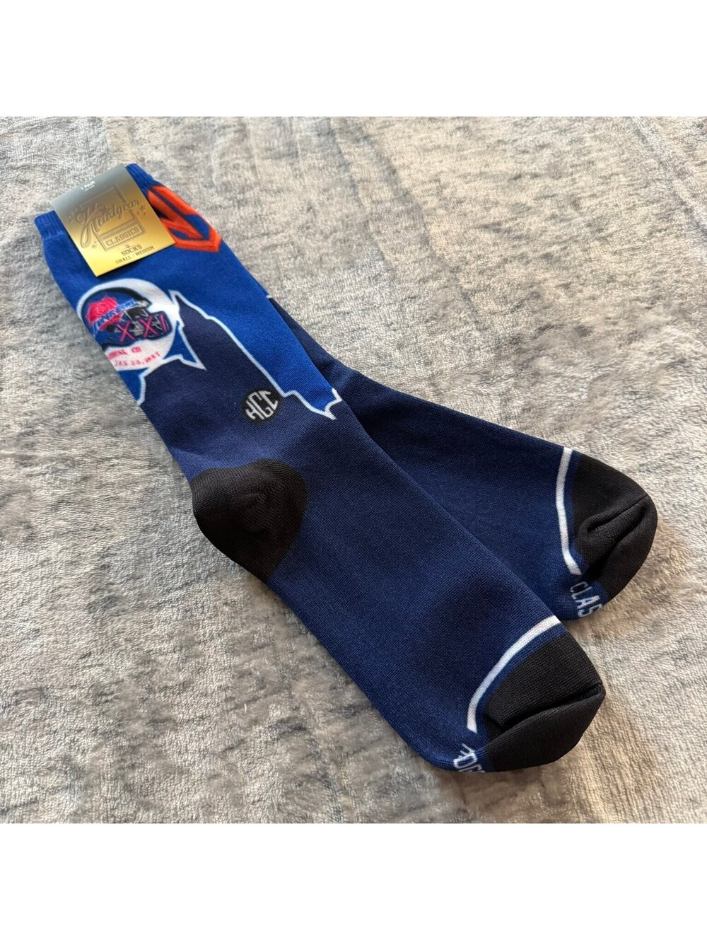 Headgear Classics Men's Royal Blue Football Helmet Crew Socks S/M Cotton